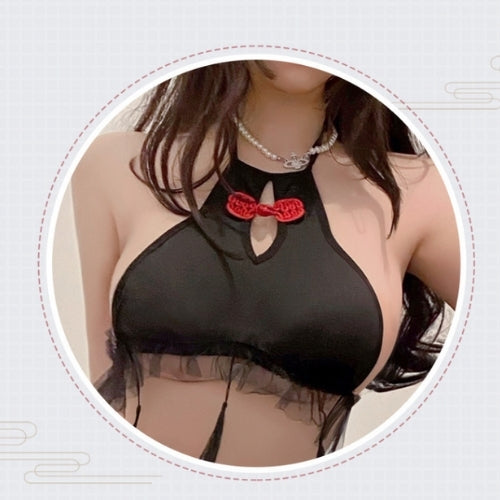 Black Silk Nightwear Sexy Lingerie