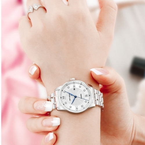Women's Quartz Watch with Diamond Accents and Calendar Function