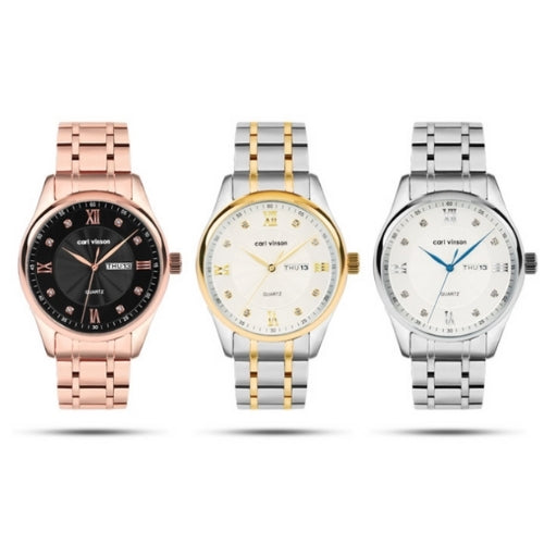 Women's Quartz Watch with Diamond Accents and Calendar Function