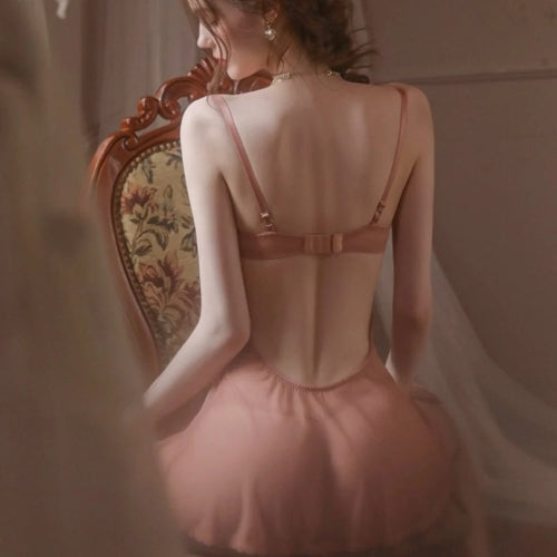 Sexy Lace Nightgown with Suspenders & Slim Fit