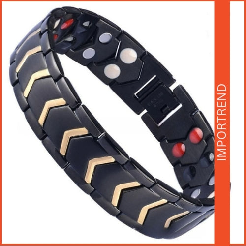Black Stainless Steel Energy Bracelet for Mens's
