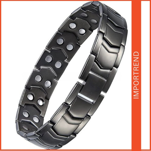 Black Stainless Steel Energy Bracelet for Mens's