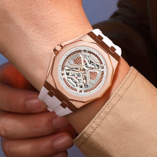 Men's Sports, Mechanical, Silicone Strap Watch