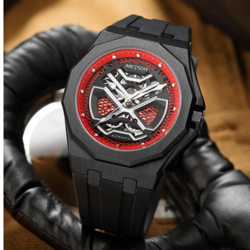 Men's Sports, Mechanical, Silicone Strap Watch