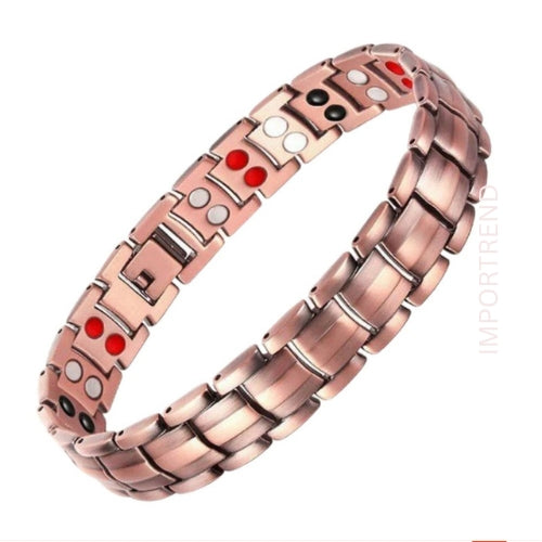 Pure Metal Bracelet with Double Row Strong Magnets