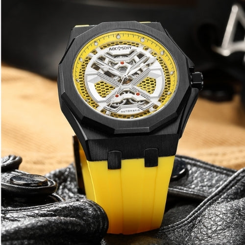 Men's Sports, Mechanical, Silicone Strap Watch
