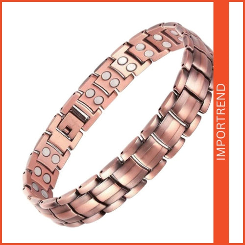 Pure Metal Bracelet with Double Row Strong Magnets