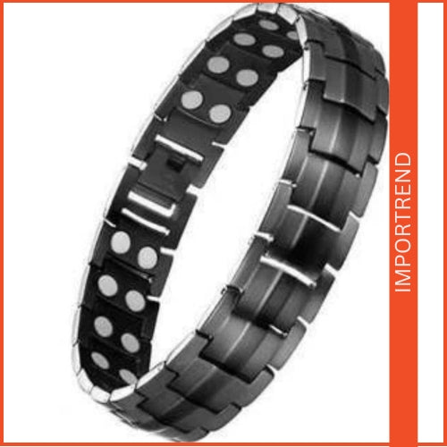 Pure Metal Bracelet with Double Row Strong Magnets
