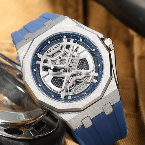 Men's Sports, Mechanical, Silicone Strap Watch