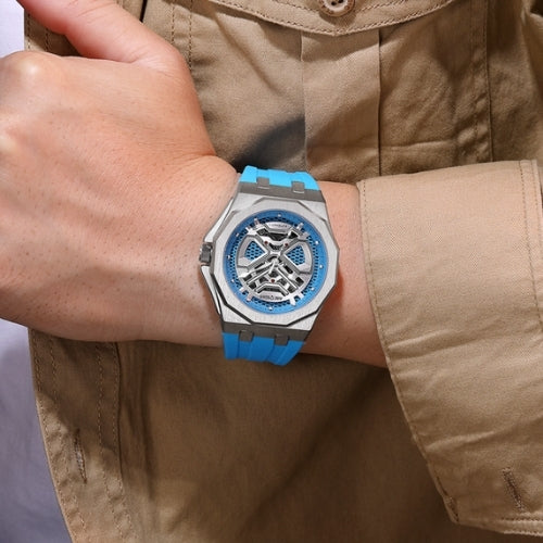 Men's Sports, Mechanical, Silicone Strap Watch
