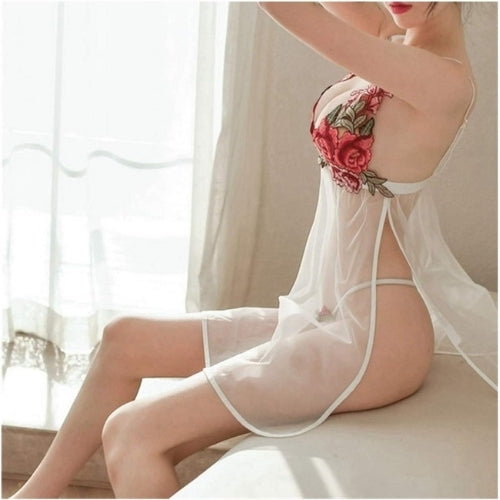 Deep V-Neck Lace Nightdress