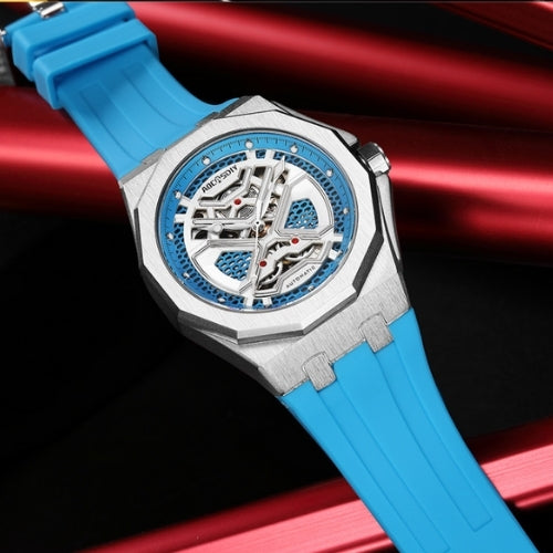 Men's Sports, Mechanical, Silicone Strap Watch