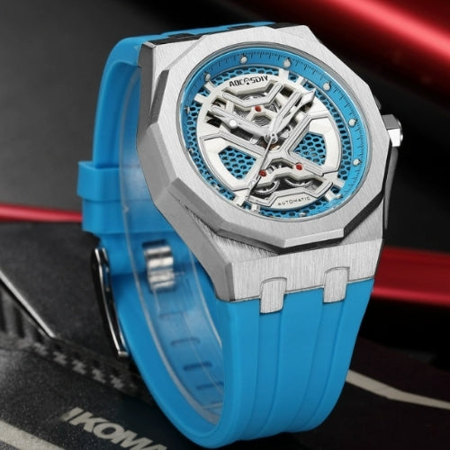 Men's Sports, Mechanical, Silicone Strap Watch