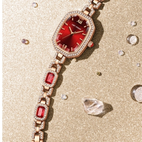 Diamond-Studded British Bracelet Watch for Women