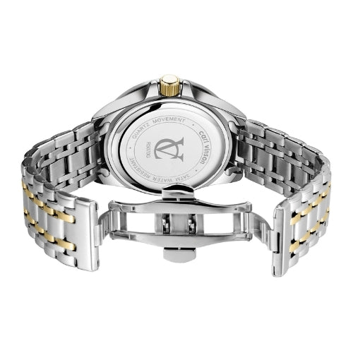 Men's Waterproof, Diamond Roman Studs, Calendar Quartz Watch