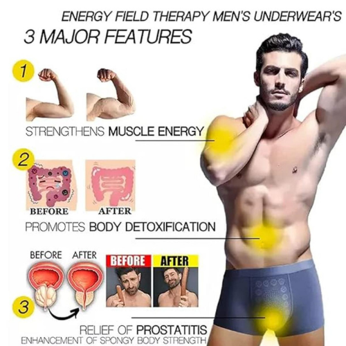 Antibacterial Seamless Negative Ion Mens Boxer Briefs