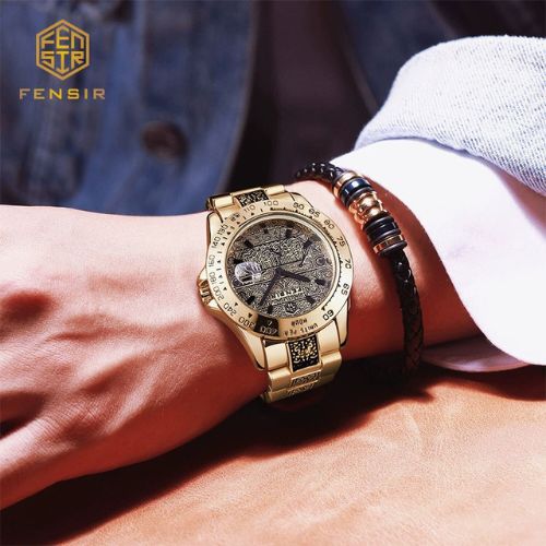Men's Quartz Watch with Tattoo Pattern