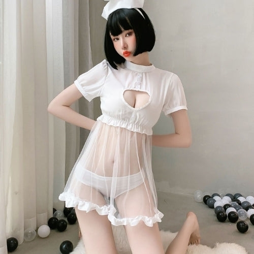 Nurse Cosplay Lingerie Set - Stretchable & Perfect Fit