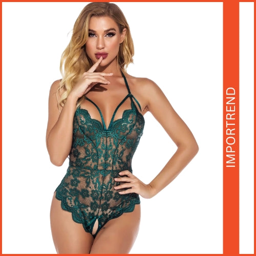 Spring Halter Neck With Backless Open Crotch Lingerie