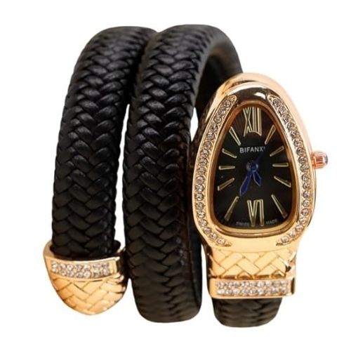 Women's Leather Strap Snake Watch