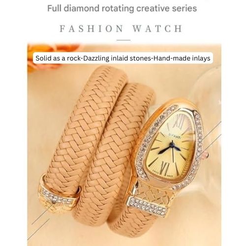 Women's Leather Strap Snake Watch