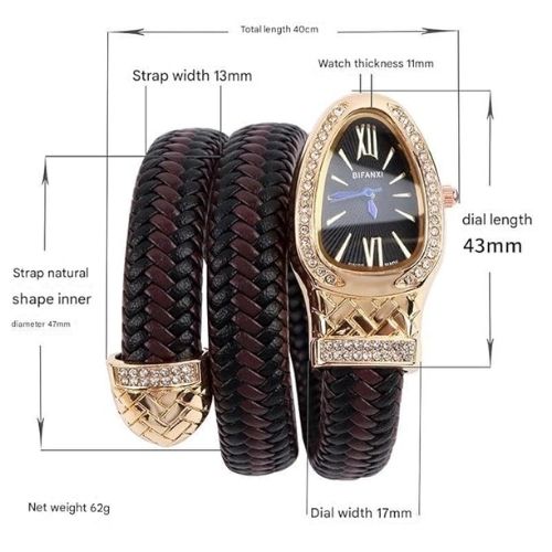 Women's Leather Strap Snake Watch