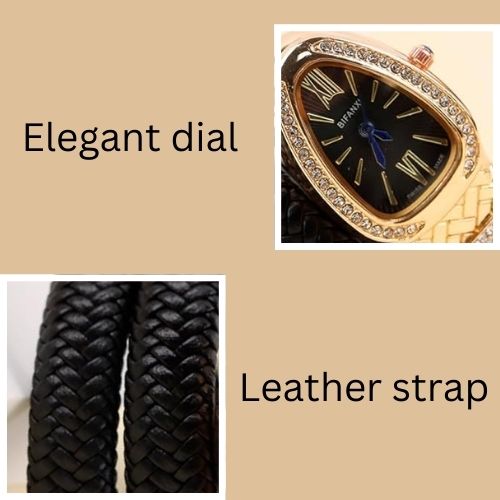 Women's Leather Strap Snake Watch