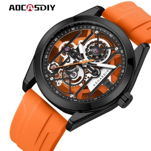 Men's Analog Wristwatch Sapphire Glass, Silicone Rubber Strap