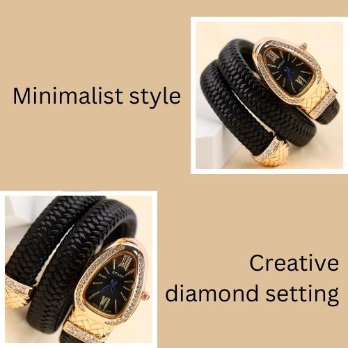 Women's Leather Strap Snake Watch