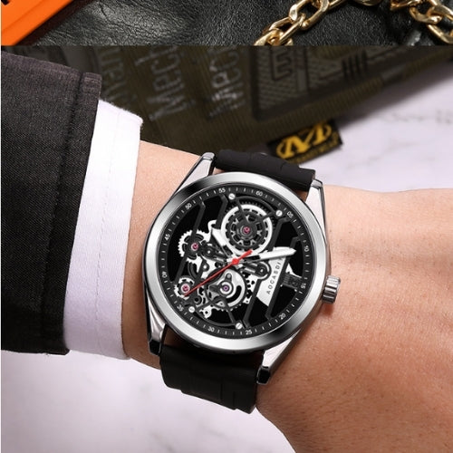 Men's Analog Wristwatch Sapphire Glass, Silicone Rubber Strap