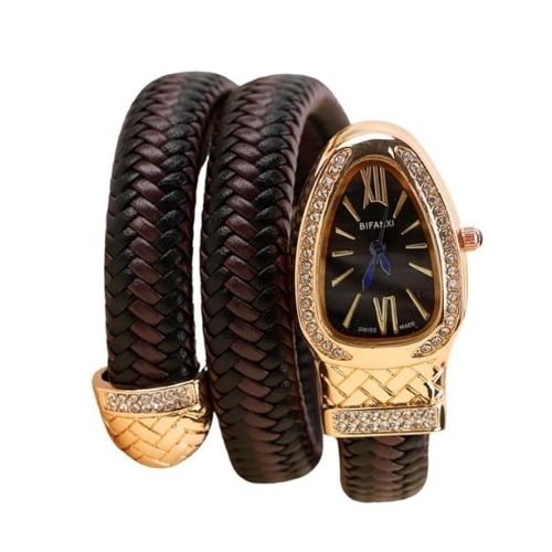 Women's Leather Strap Snake Watch