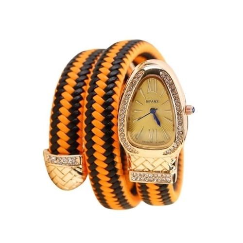 Women's Leather Strap Snake Watch