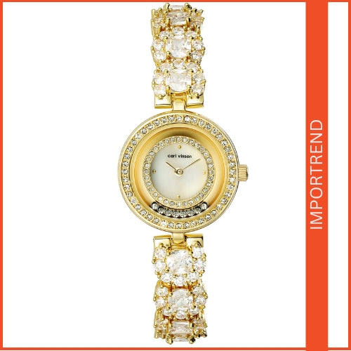 Diamond Ladies Bracelet Watch with Crystal Accents