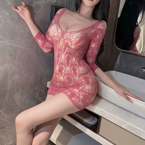 Hollow Crotch Jacquard Bodysuit nightwear