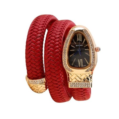 Women's Leather Strap Snake Watch