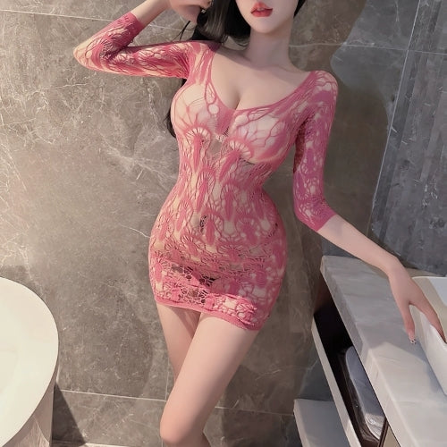 Hollow Crotch Jacquard Bodysuit nightwear
