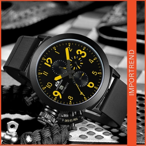 Multifunctional Men's Watch with Rubber Strap