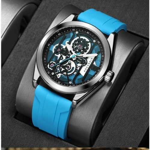 Men's Analog Wristwatch Sapphire Glass, Silicone Rubber Strap