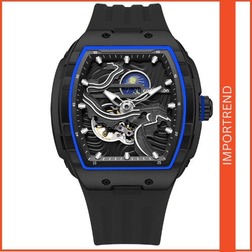 Men's Automatic Mechanical Watch with Silicone Strap