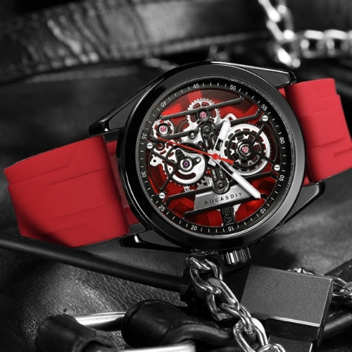 Men's Analog Wristwatch Sapphire Glass, Silicone Rubber Strap