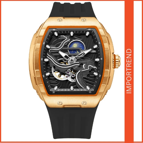Men's Automatic Mechanical Watch with Silicone Strap
