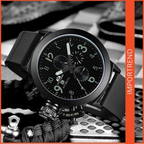 Multifunctional Men's Watch with Rubber Strap