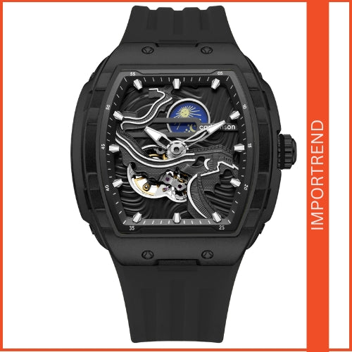 Men's Automatic Mechanical Watch with Silicone Strap