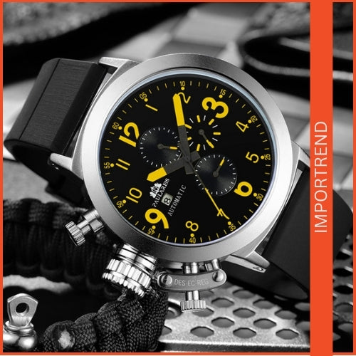 Multifunctional Men's Watch with Rubber Strap