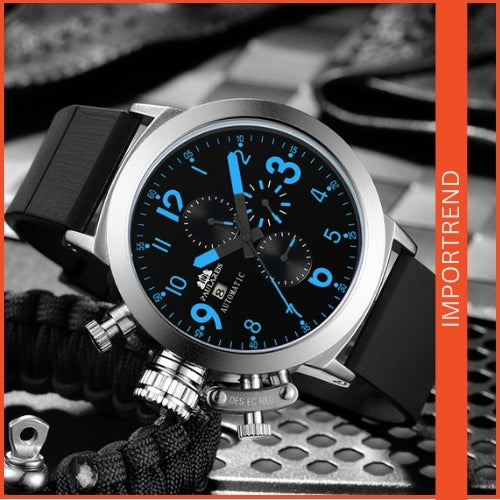Multifunctional Men's Watch with Rubber Strap