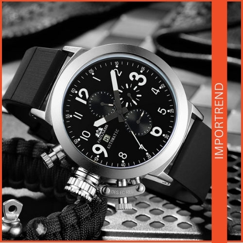 Multifunctional Men's Watch with Rubber Strap