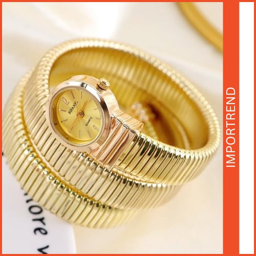 Women's Snake-Shaped Round Dial Watch