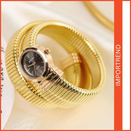 Women's Snake-Shaped Round Dial Watch