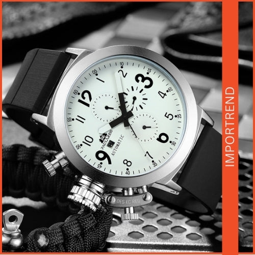 Multifunctional Men's Watch with Rubber Strap