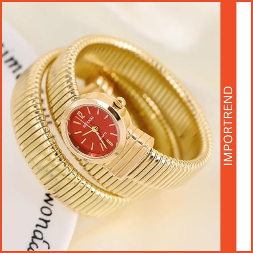 Women's Snake-Shaped Round Dial Watch